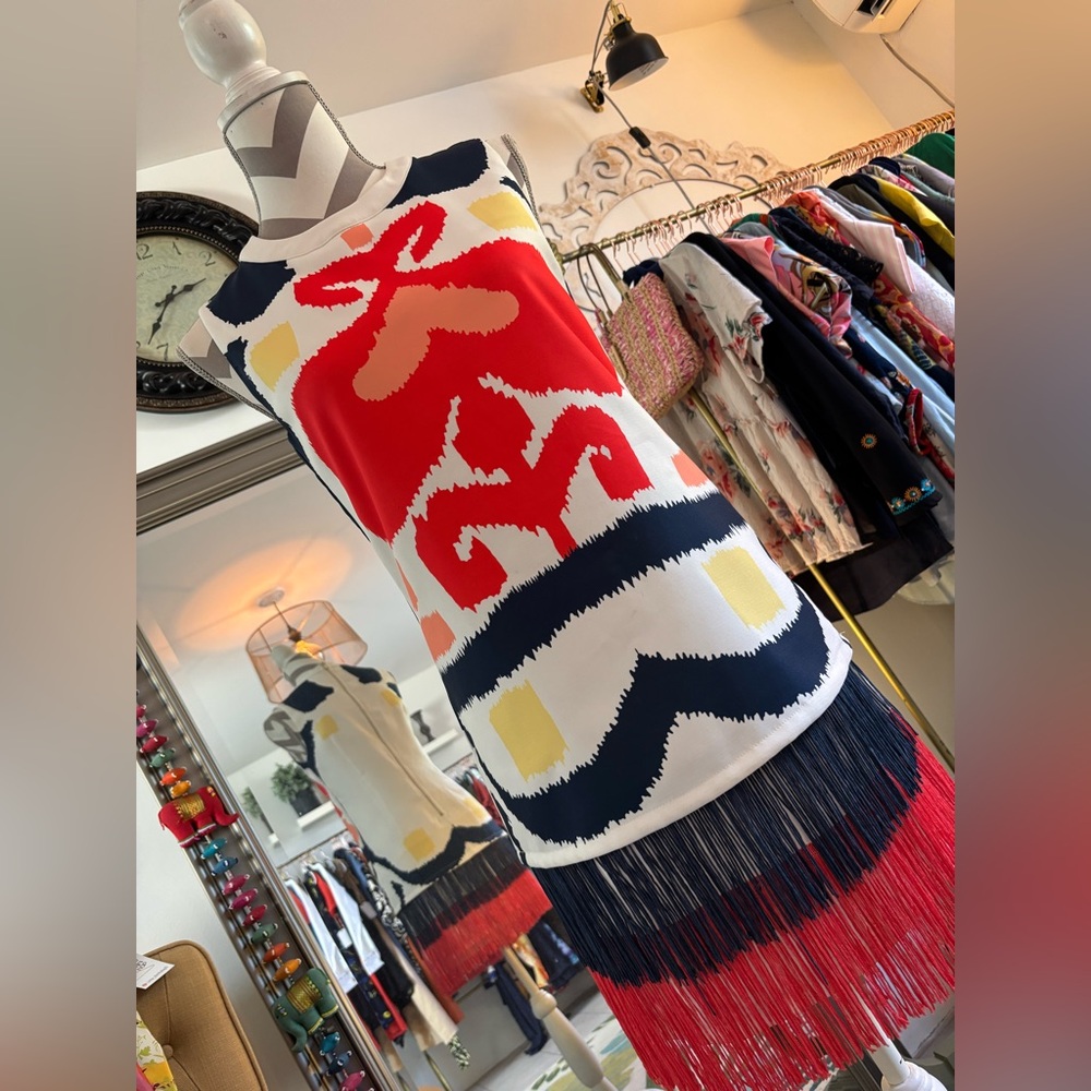 Colorful Abstract Fringe Dress🤩❤️💙🧡‼️